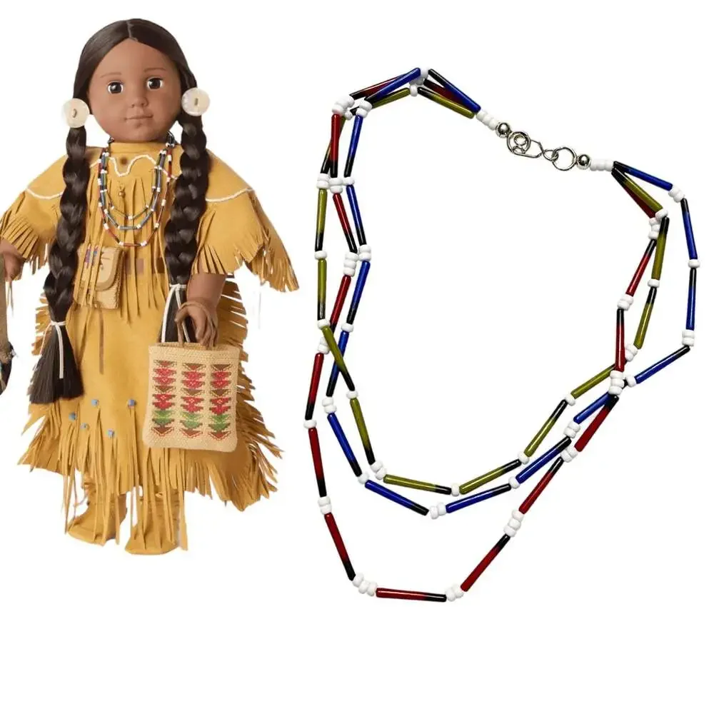 American Indian Girl Kaya Necklace 3 Strand Bead Doll Jewelry Meet Accessory New
